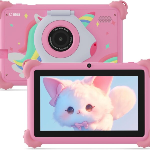 61rrKujPE9L._AC_SL1500_ C idea Tablet infantil de 7 pulgadas, de 3 a 7 años, 4 GB de RAM+32 GB ROM+512 GB expandible, HD 1024 x 600, WiFi, Bluetooth, controles parentales, iWawa preinstalada, tableta Android 13 para niños